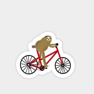 Sloth Riding A Red Bicycle Sticker